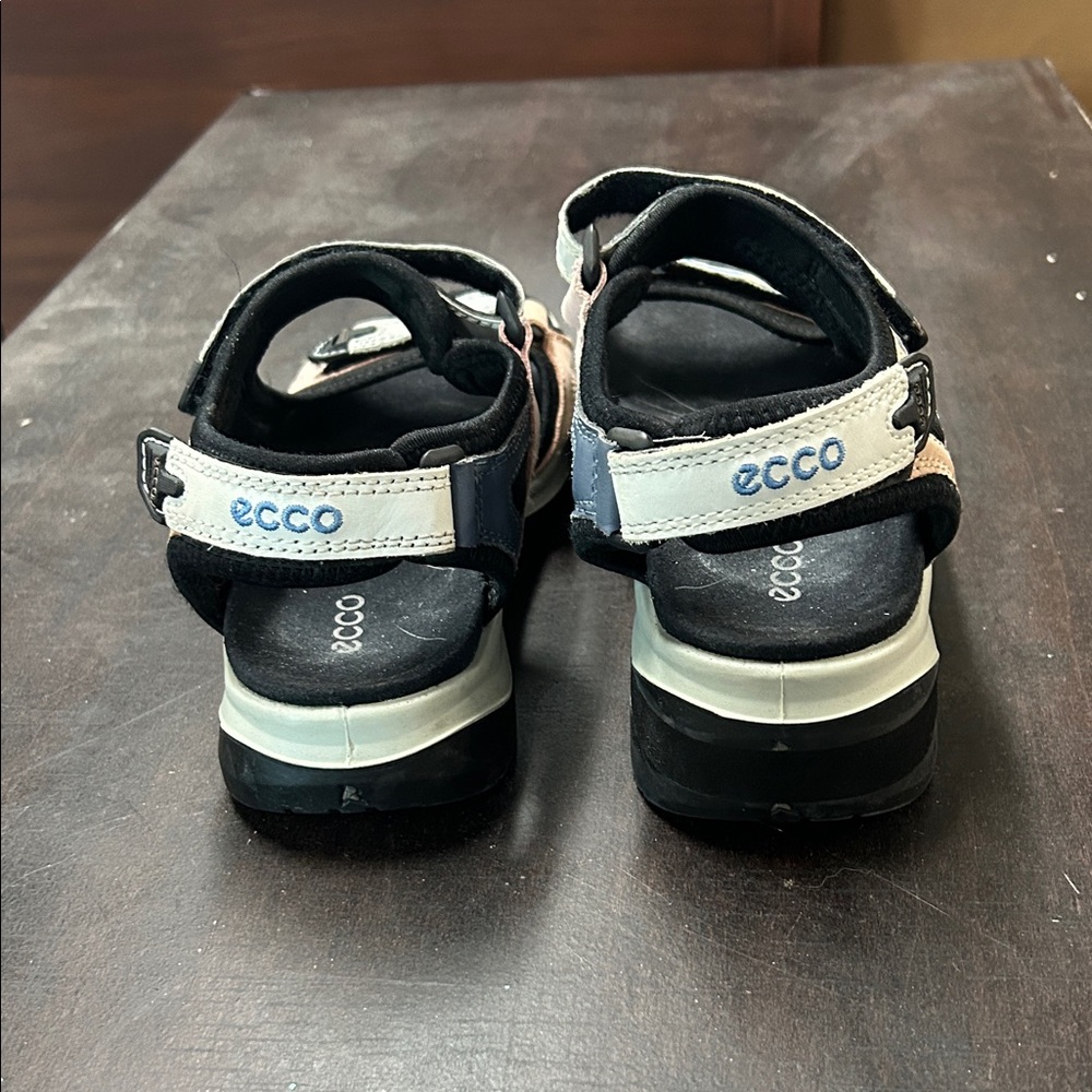 Ecco Women's Sandals Size 40 Black Beige Pink Orthopedic Comfort Shoes 9.5 - Picture 3 of 8